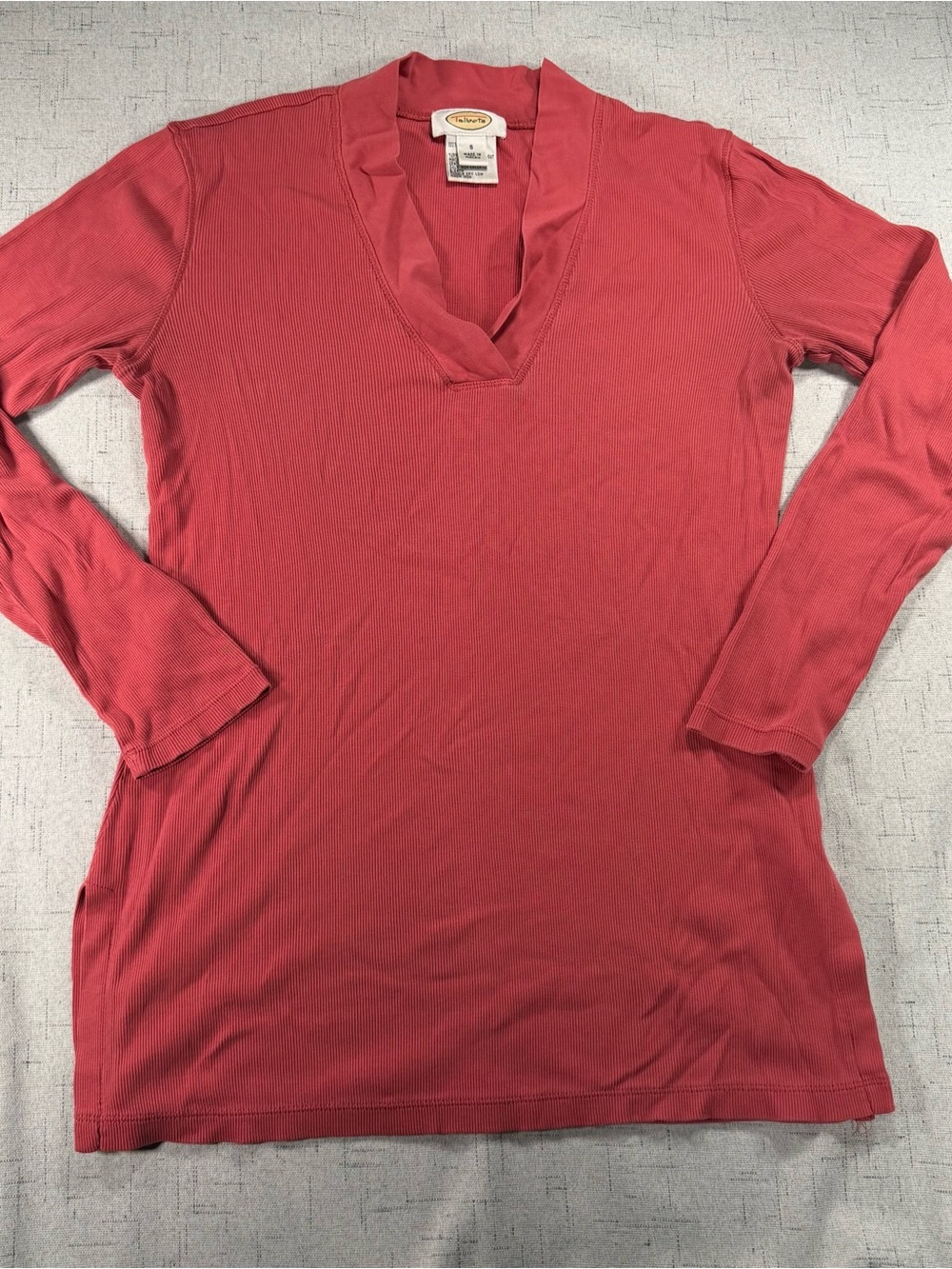 Vintage Talbots Soft V-Neck Long Sleeve Top - Coral